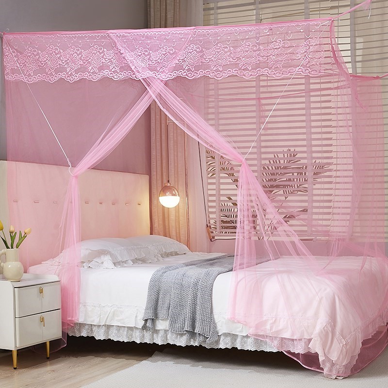 老式蚊帐家用双人床传统加s密农村1.8米大床卧室1.5m绑绳通用落地