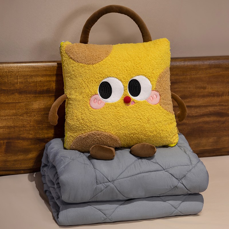 抱枕被子两用办公室午休折叠毯子二合一午睡枕头S汽车沙发车载靠