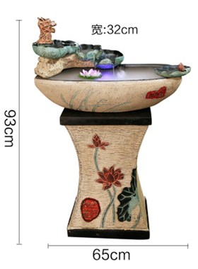 新中式创意假山流水摆件喷泉鱼缸客厅G办公室招财桌面装饰开业礼