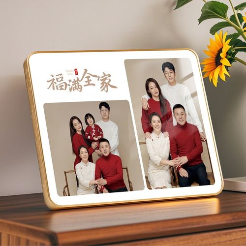 洗全家福c照片做成摆台定制打印婚纱照相片加水晶相框装裱高级感