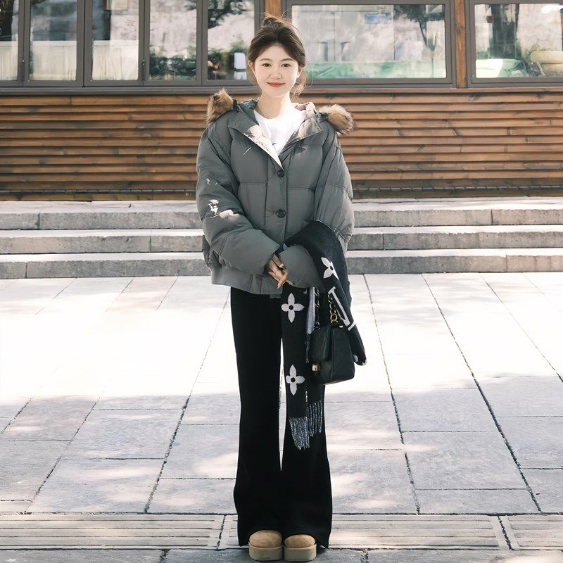 超好看短款大毛领连帽羽绒棉袄女冬2024新款韩国高级感洋气面包服,女装/女士精品,大码棉服,淘宝优惠券,粉丝福利购,淘宝优惠卷