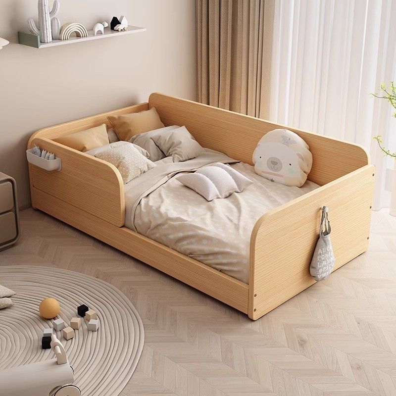 儿童床全实木带护栏男孩女孩多功能带储物拼接床边床儿童房单人床,住宅家具,儿童拼接床,淘宝优惠券,粉丝福利购,淘宝优惠卷