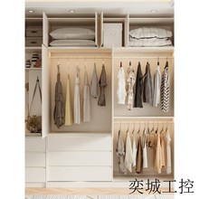 实木小户型推拉门移门滑门衣柜现代简约卧室家用组装大衣橱储物柜
