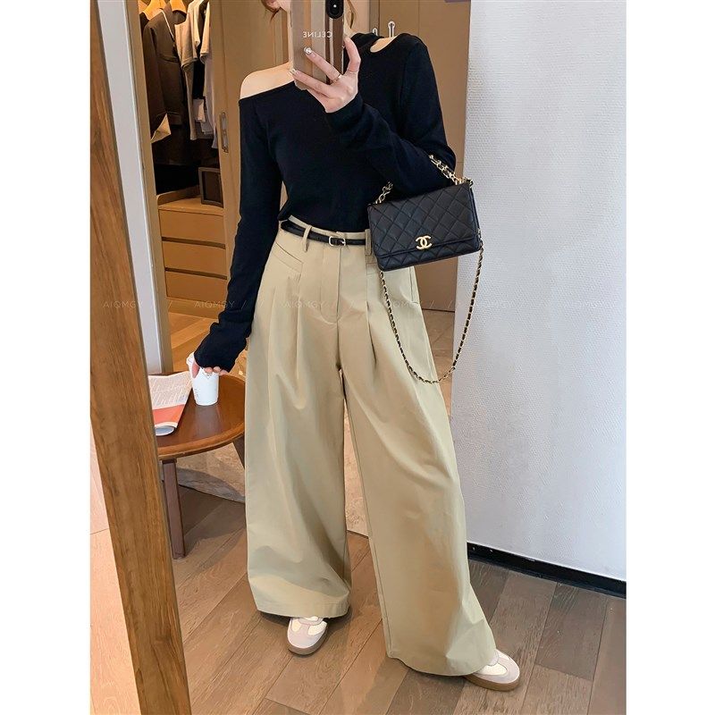 爱情魔鬼鱼 时尚套装女2025夏季新款长袖露肩T恤阔腿裤长裤两件套,女装/女士精品,时尚套装,淘宝优惠券,粉丝福利购,淘宝优惠卷