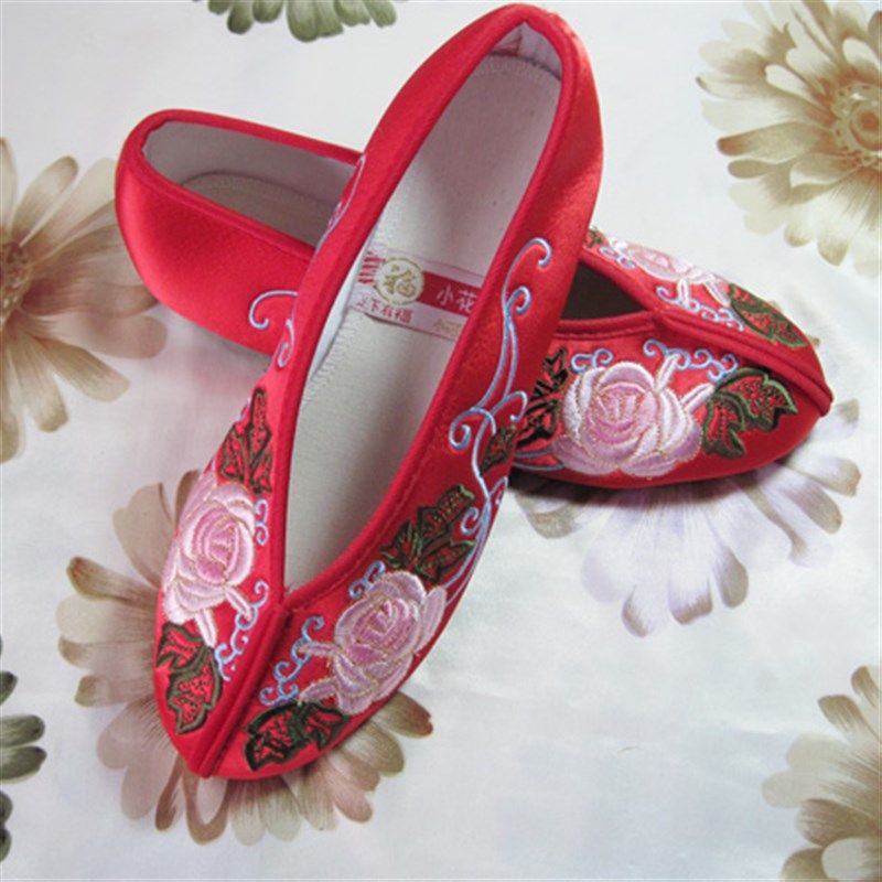 包邮足下有福绣花鞋-牡丹新娘鞋单鞋女鞋女布鞋901,女鞋,绣花鞋,淘宝优惠券,粉丝福利购,淘宝优惠卷