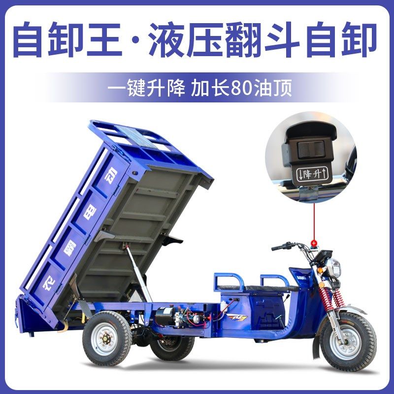 阵风款加固电动助力三轮r车3000瓦电机山区拉货爬坡重载自卸电动