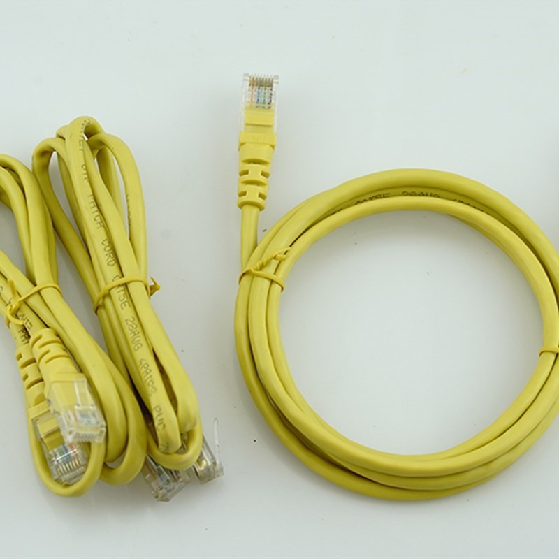 50条一包网络跳线成品机房黄色灰色8芯短网线带水晶头1/1.5米
