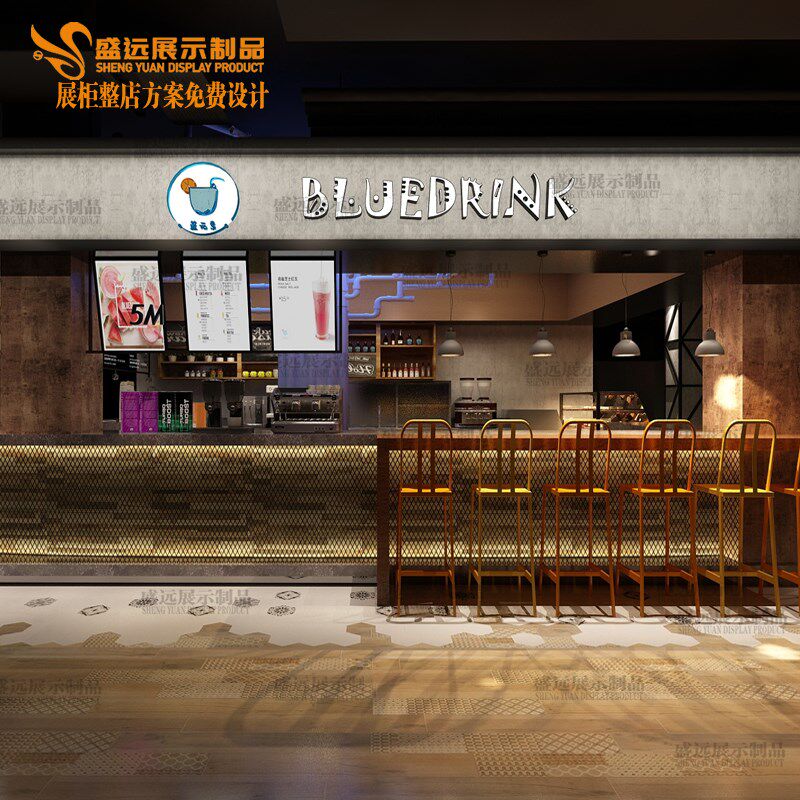吧台定制商用吧台服装店现代柜台桌奶茶N店仿大理石前台接待台