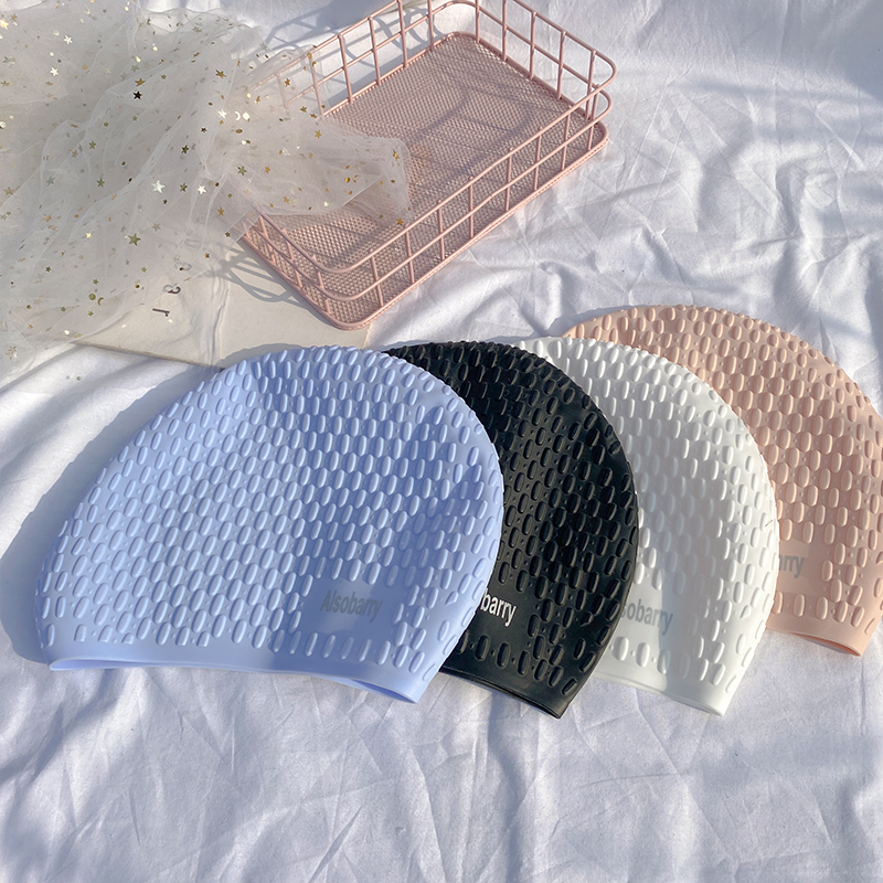 【徐苏苏】高级颗粒感凸起防水不勒头成人长发女士硅胶游泳帽