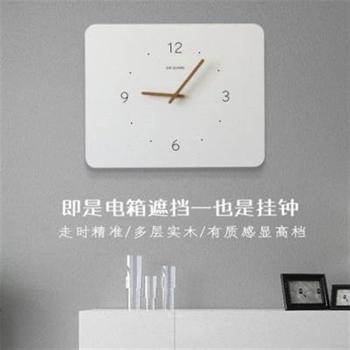 新款电表箱画f装饰画带钟表竖款简约挂钟空开电闸配电箱遮挡时钟