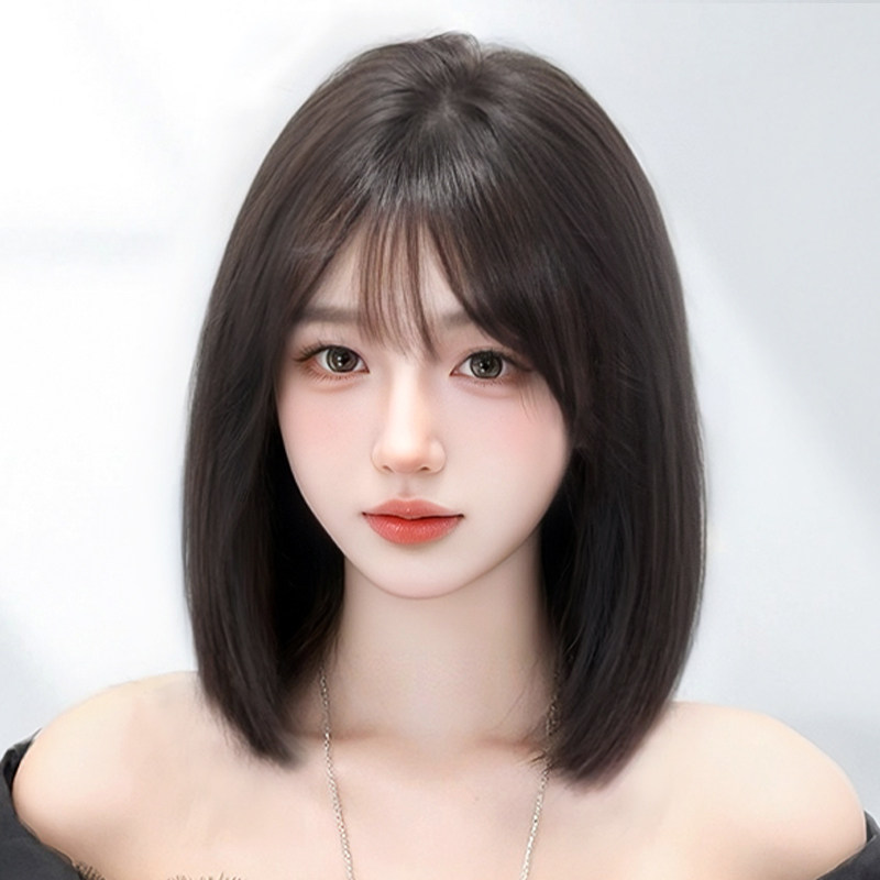 假发全头套女自然全真发减u龄锁骨短发造型无痕隐形新款整顶假发