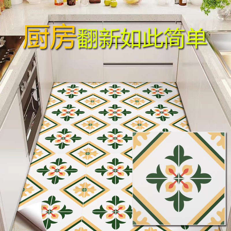 地板革地b板贴自粘厨房防水耐磨仿瓷砖PVC家用地贴纸装饰改色贴纸
