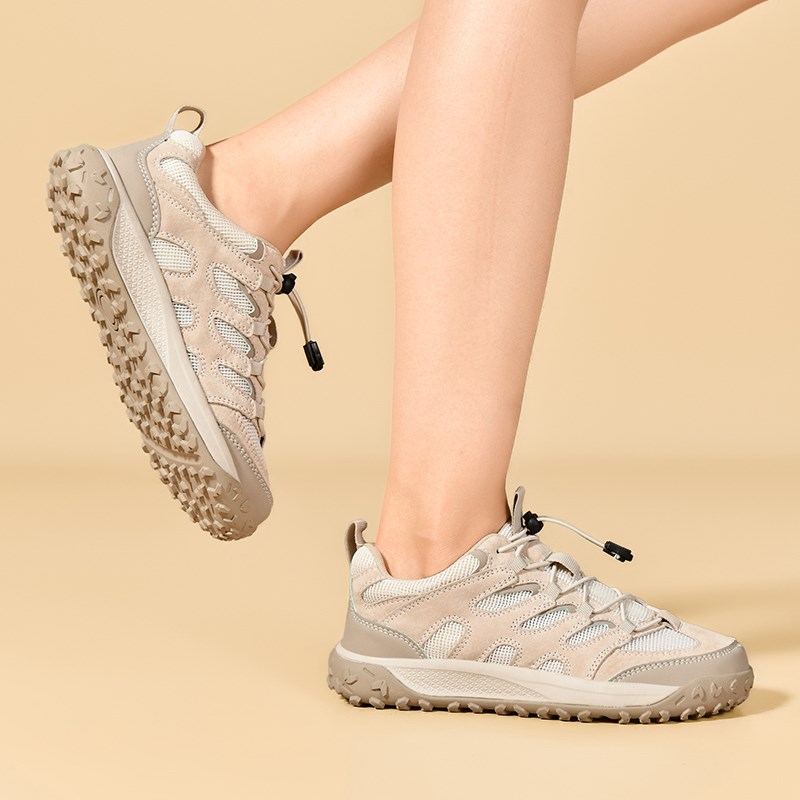 夏季透气网面休闲鞋男女情侣款超轻便百搭户外运动登山徒步鞋软底