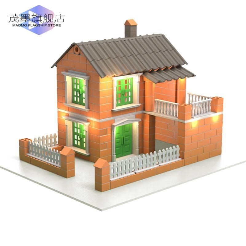 手工房子模型diy大别墅豪华玩具儿童泥瓦匠盖砌墙建筑师造迷你砖
