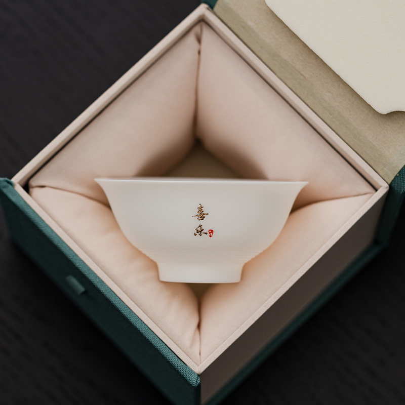 薄胎羊脂玉瓷主人杯高档品茗杯个人专用白瓷单杯陶瓷茶杯功夫茶具