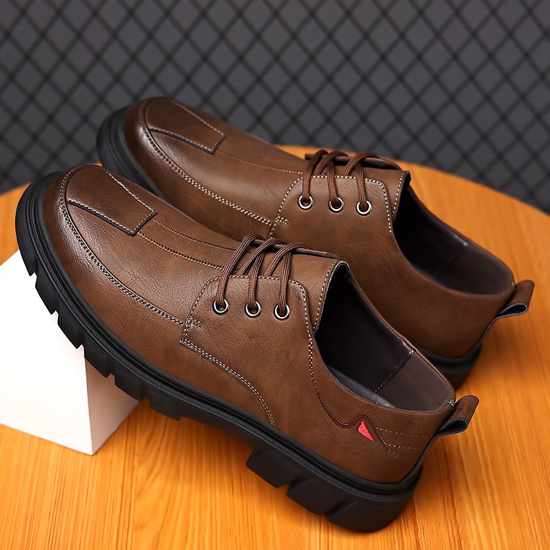 春款奥伦男韩版潮流夏季透气男商务休闲鞋时尚英伦风马丁鞋男鞋