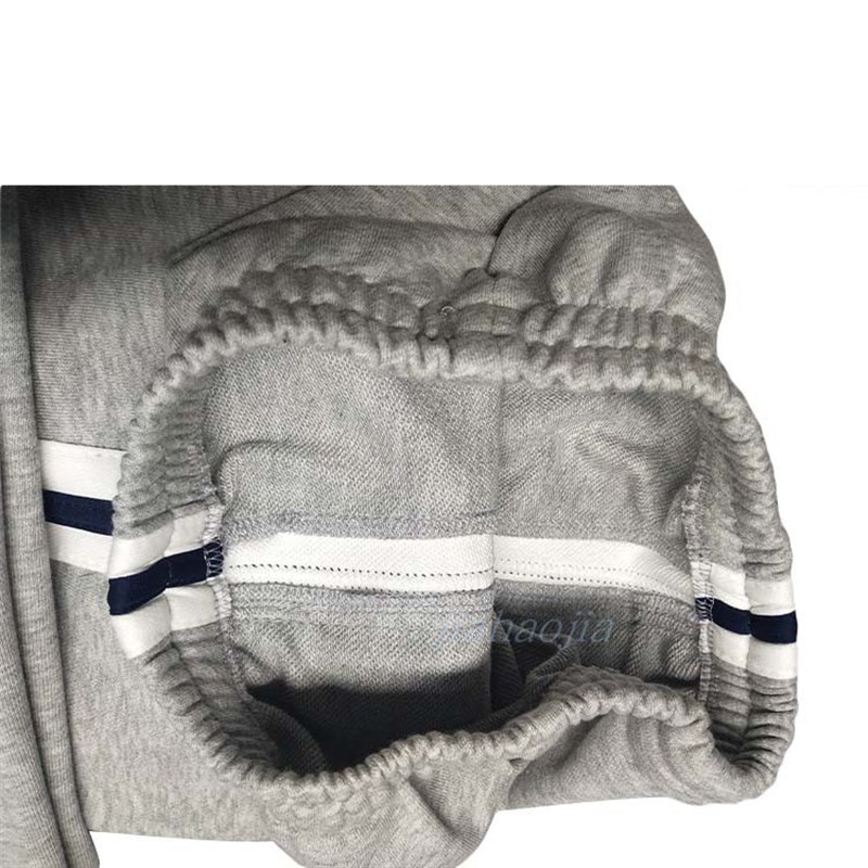 定制春夏秋季灰色运动裤女宽松白色宽边蓝色直筒校服裤学生裤校裤
