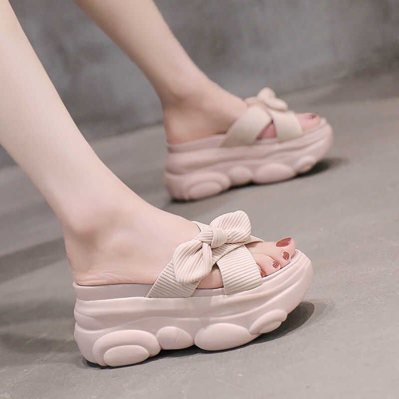 34码拖鞋女夏外穿时尚凉鞋夏季厚底百搭小个子Q坡跟增高凉拖鞋夏