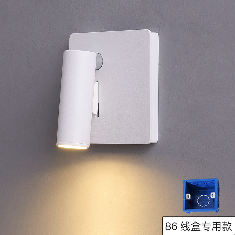 壁灯床头灯卧室简约现代带开关阅读迷你86方盒线盒专.用墙壁灯具