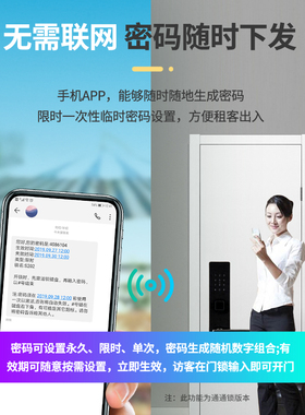 酒店门锁宾馆磁卡感应锁木门密码锁门禁读卡机公寓通通锁电子智能
