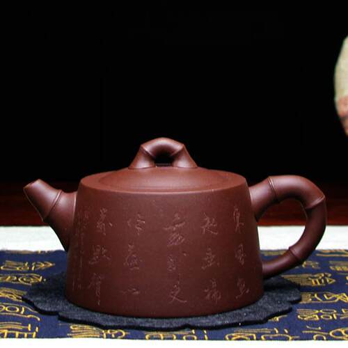 宜兴紫砂壶全纯手工名家正宗原矿紫砂竹节井栏壶 茶壶茶具直销