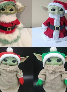 圣诞节Baby Grinch Doll婴儿尤达的格林奇娃娃绿毛怪公仔摆件装饰