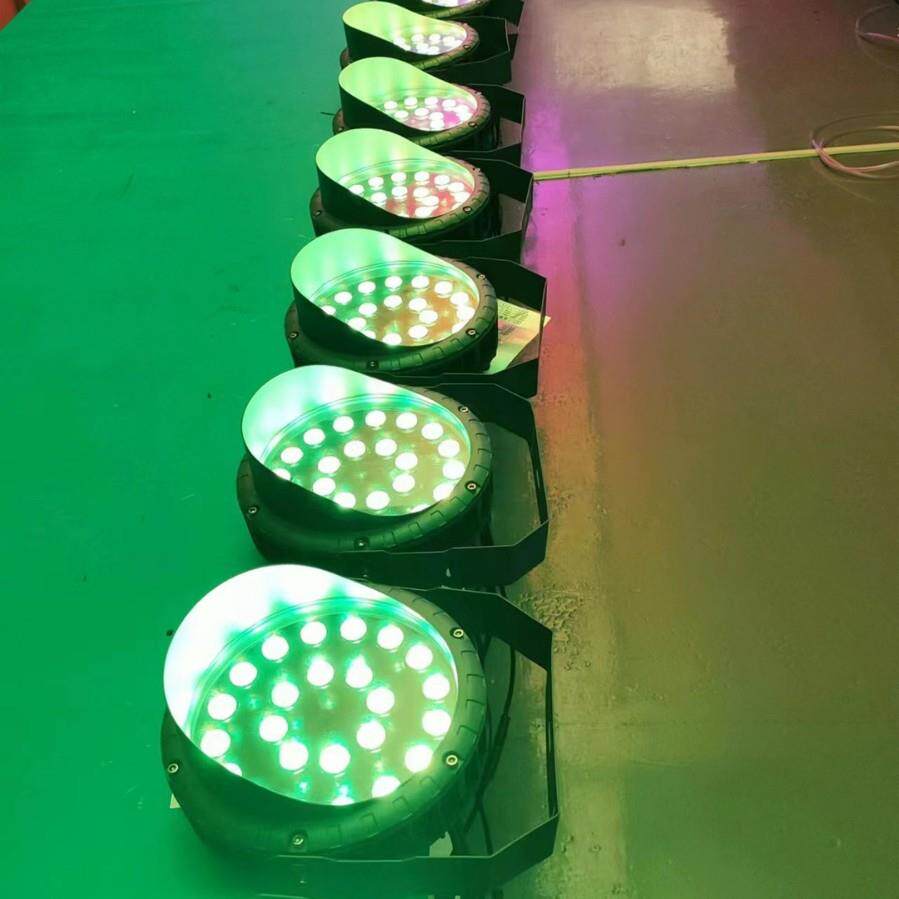 LED圆形投光灯RGBW户外防水照树投射灯外墙投柱灯防水景观灯
