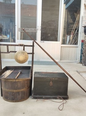 民俗怀旧糖人挑子老q式走街串巷扁担挑子影视道具摆件老物件