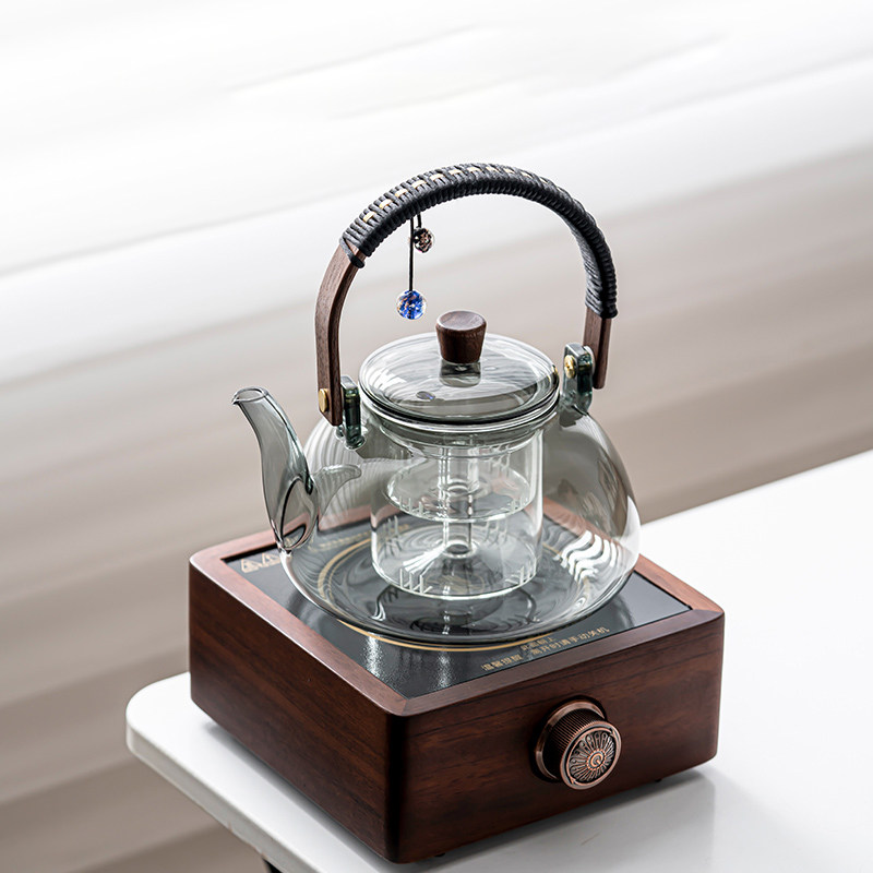 耐高温煮茶壶胡桃木电陶炉套装耐热玻璃茶壶煮茶养生烧水泡茶专用,餐饮具,茶壶,淘宝优惠券,粉丝福利购,淘宝优惠卷