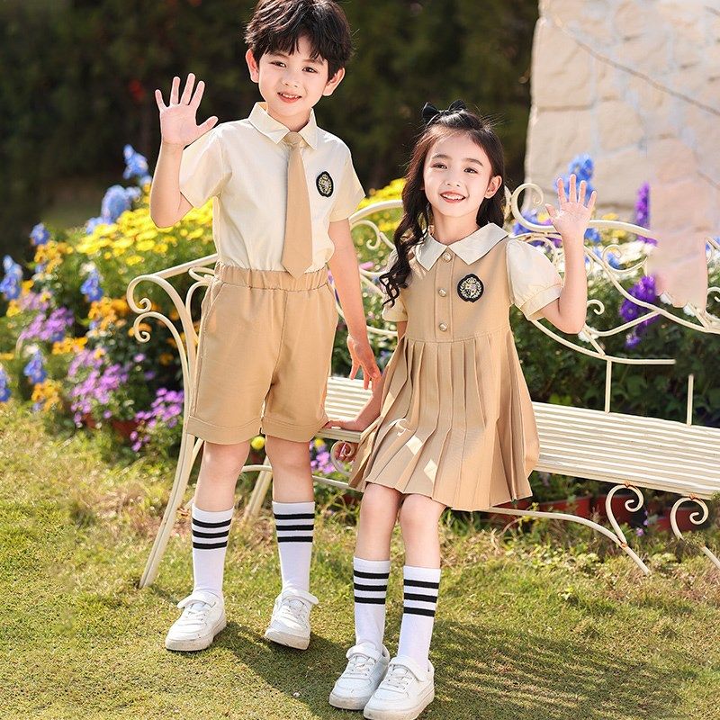 幼儿园园服夏装英伦风儿童班服小学生校服套装六一表演毕业照服装
