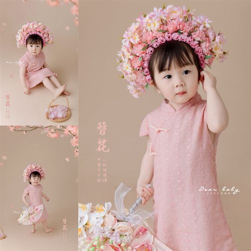 儿童摄影服装浔埔女簪花主题照相馆小童女孩K宝宝艺术照拍照服装