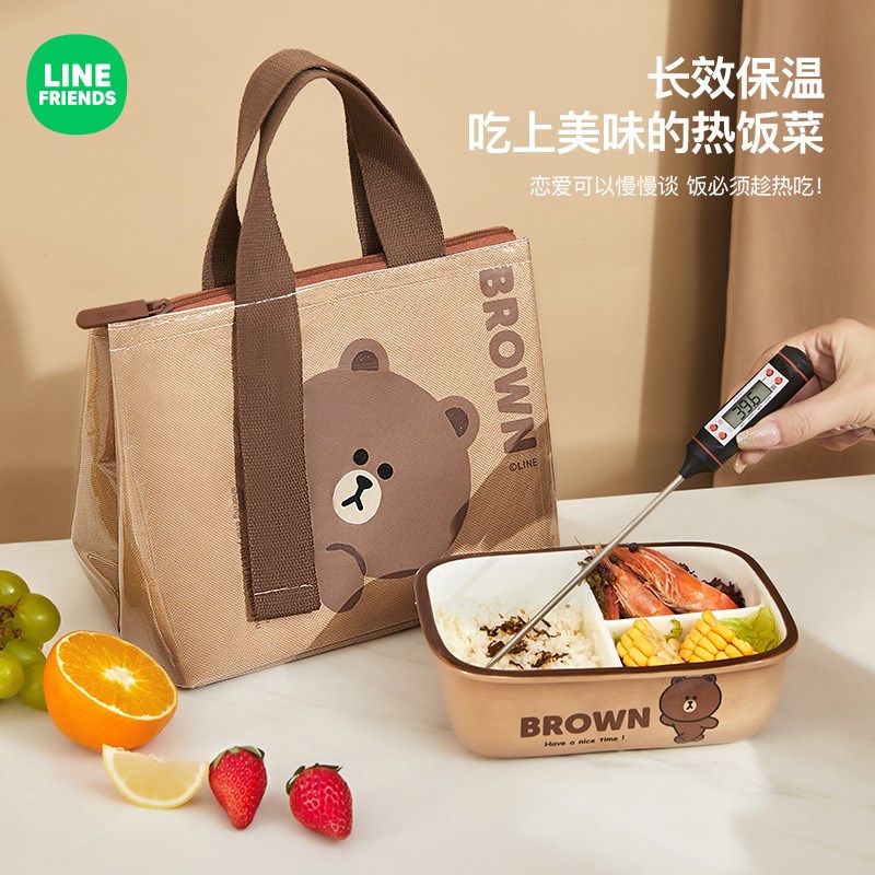 饭盒袋保温e便当小学生上班族代饭专用盒饭手提袋加厚防水收纳包