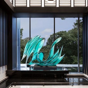 横向现代透明艺术装饰雕塑摆件售楼处酒店玄关商场办公室桌面摆件