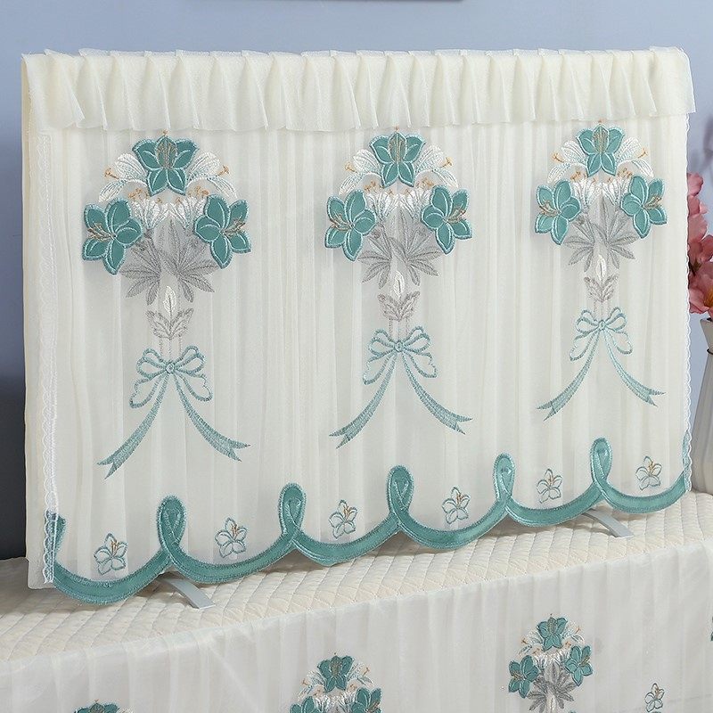 电视机罩家用机套防尘罩新款蕾丝55寸65寸挂式液晶盖布开机0517g