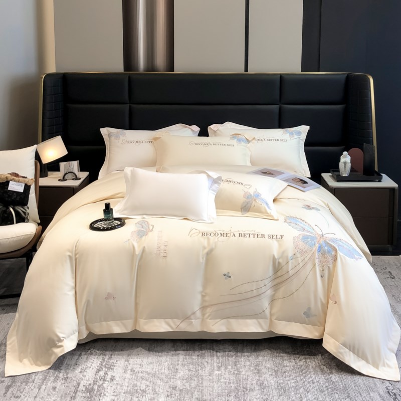 母婴级A类200支磨毛加厚四件套刺绣全棉被套床上用品