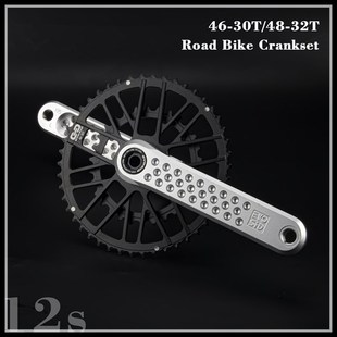 自行车曲柄组8 12速曲柄牙盘带中轴曲柄组山地车齿轮三地车牙盘