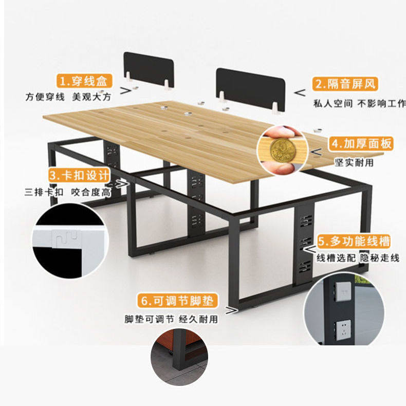 办公桌员工电脑桌职员屏风工作位商业办J公工位桌多人办公桌椅组