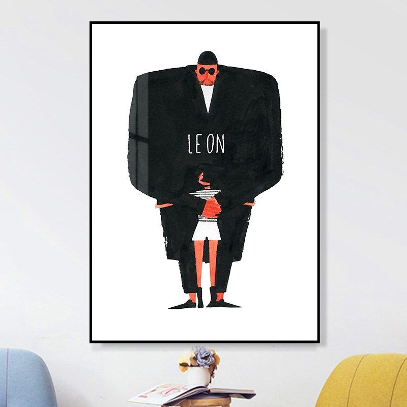 抽象人物黑色现代简约客厅装饰画海报壁画沙发背景墙画立体框挂画