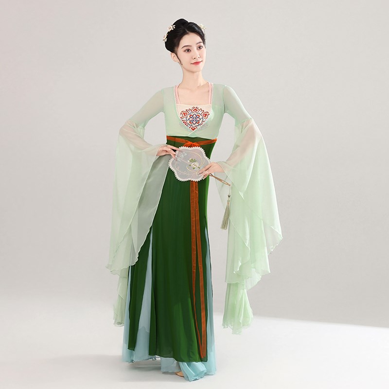 古典舞蹈b服装飘逸女身韵长版纱衣仙表演练功服古风齐胸汉唐舞蹈