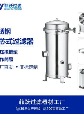 不锈钢芯式过滤器抱箍式精密过滤器pp多芯式低压保安过滤器