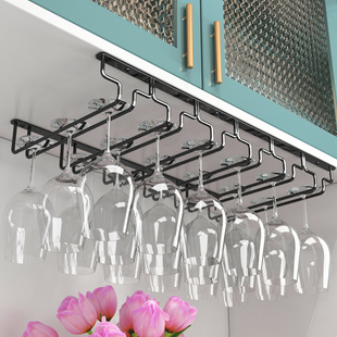 钛黑色SUS304m挂杯子架子不锈钢红酒杯架倒挂家用酒杯架高脚杯架