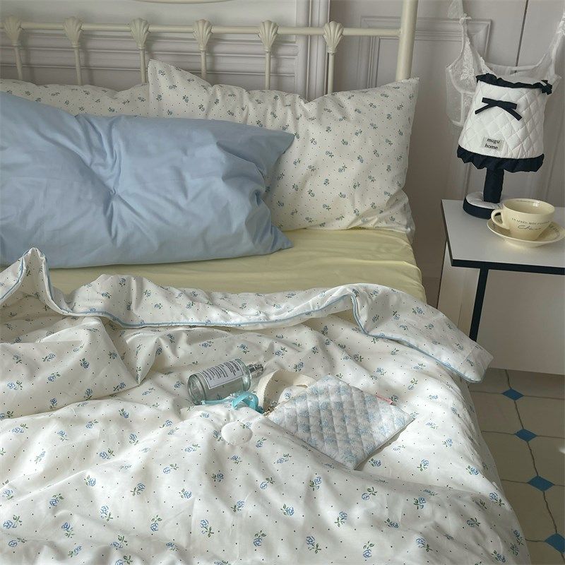 梨梦 小仓兰 小碎花纯棉夏被四件套全棉夏凉被薄被子空调被可水洗,床上用品,化纤被,淘宝优惠券,粉丝福利购,淘宝优惠卷