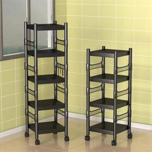 厨房夹缝置物f架家用落地多层杂物架子放锅碗具收纳架微波炉储物