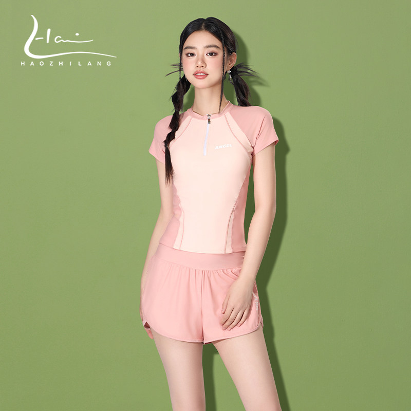 分体泳衣女款保守2024新款爆款遮肚显瘦平角运动游泳馆游泳装