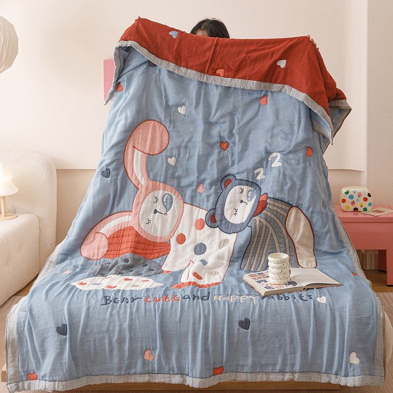 儿童婴儿十层纱布毛巾被子纯棉夏季空调被夏凉被幼儿园午睡盖毯子,床上用品,化纤被,淘宝优惠券,粉丝福利购,淘宝优惠卷