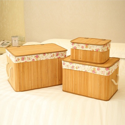 脏衣篮藤编收纳筐 特大号带盖编织洗衣篓竹编田园玩具整理储物箱