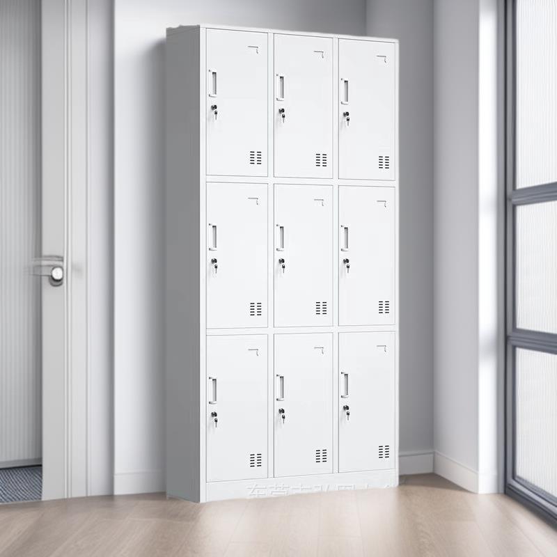 铁皮更衣柜9门宿舍储物柜带锁铁皮格子柜格鞋柜浴室六门换衣柜子