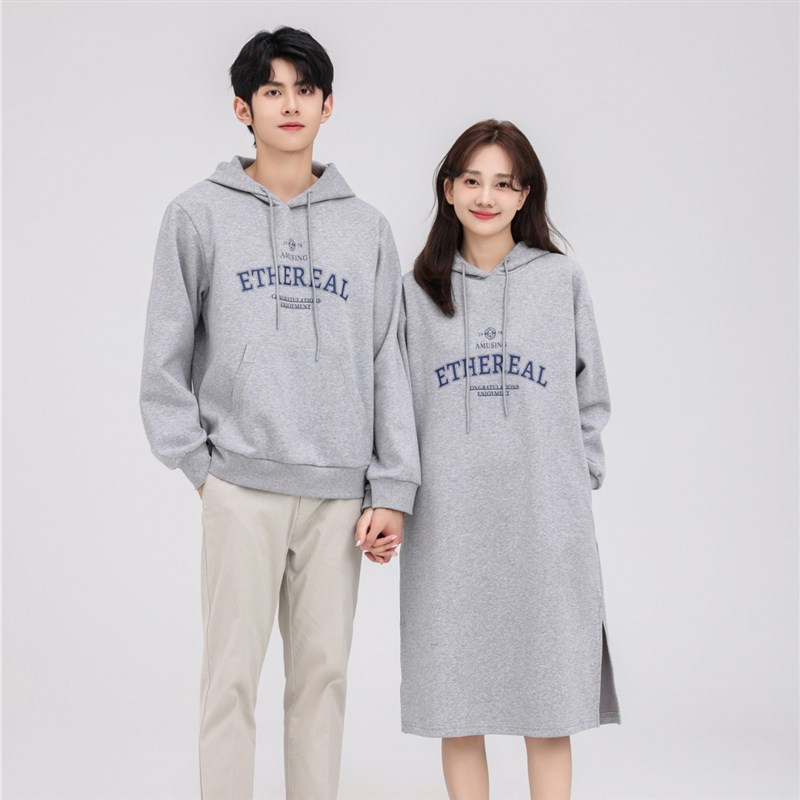 特别的情侣装卫衣2025新款春季高级感连衣裙宽松外套情侣卫衣裙潮