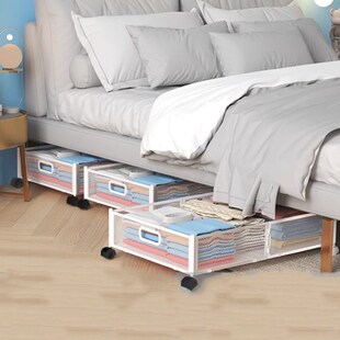 家用床下衣物收纳小推车床底落地带轮整理架内衣内裤袜子置物架子