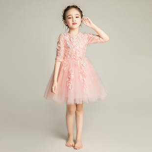 儿童礼服公主裙女童晚礼服裙小花童婚纱主持人钢琴表演服女孩秋冬